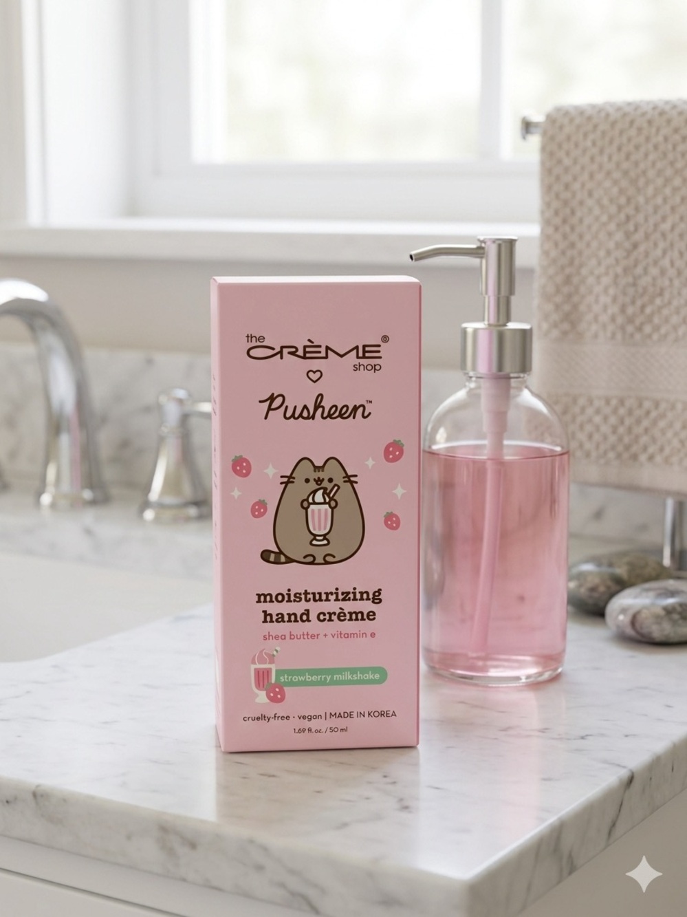 The Crème Shop Pusheen Strawberry Milkshake Moisturizing Hand Crème - NEW